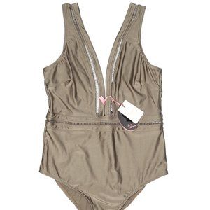 NEW Ted Baker London One Piece Swimsuit Khaki